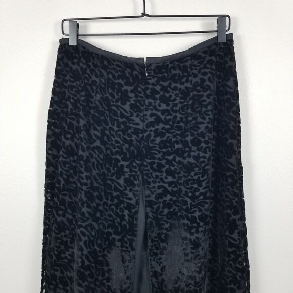 JR Nites By Caliendo Y2K 90s Flowy Sheer Velvet Pattern Party Prom Pants Size 10 - Picture 14 of 16